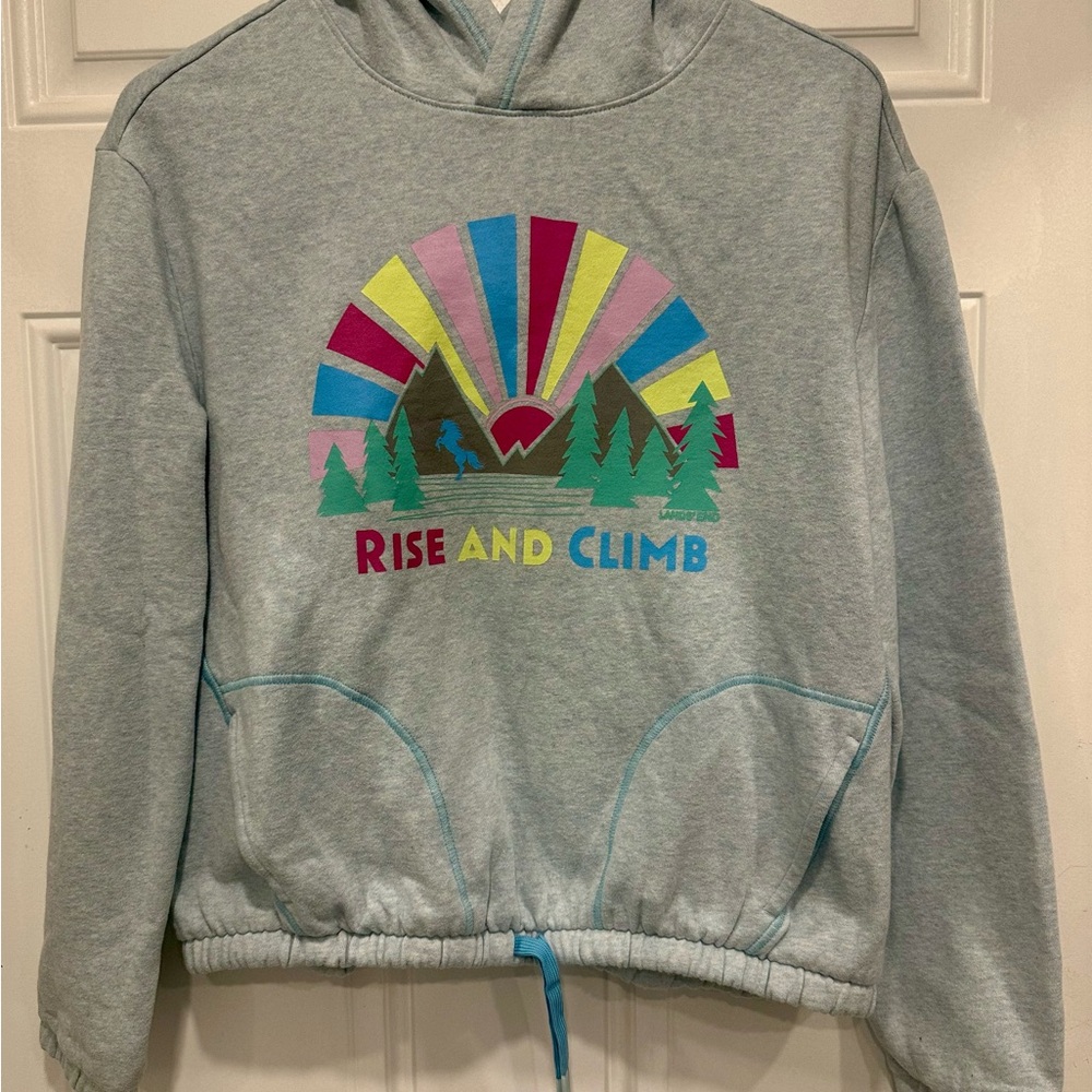 Lands' End Gray & Multicolor Girls Hoodie Size XL 14-16
